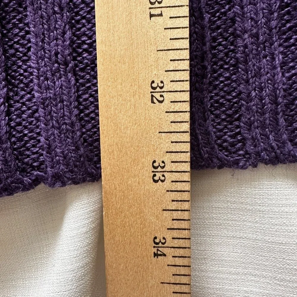 Silhouettes Women's 3X Purple Knit Cardigan w/Belt Acrylic & Ramie Blend - Picture 9 of 10